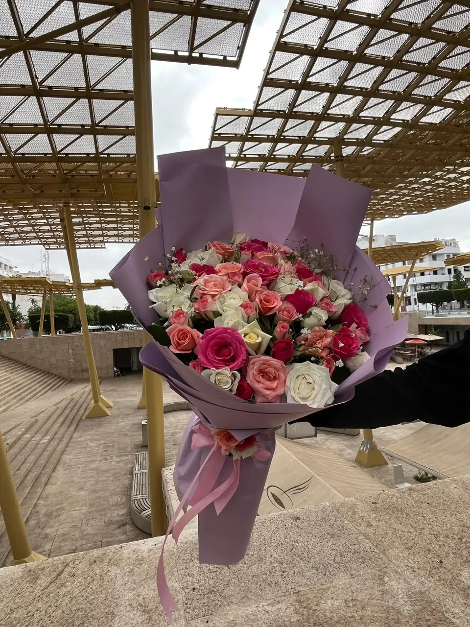 Bouquet roses pastel