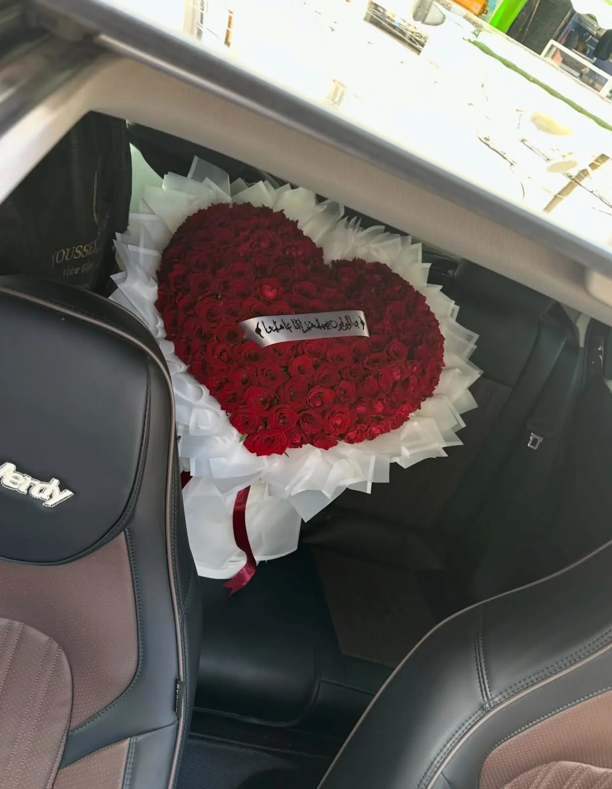 Cœur de roses rouges