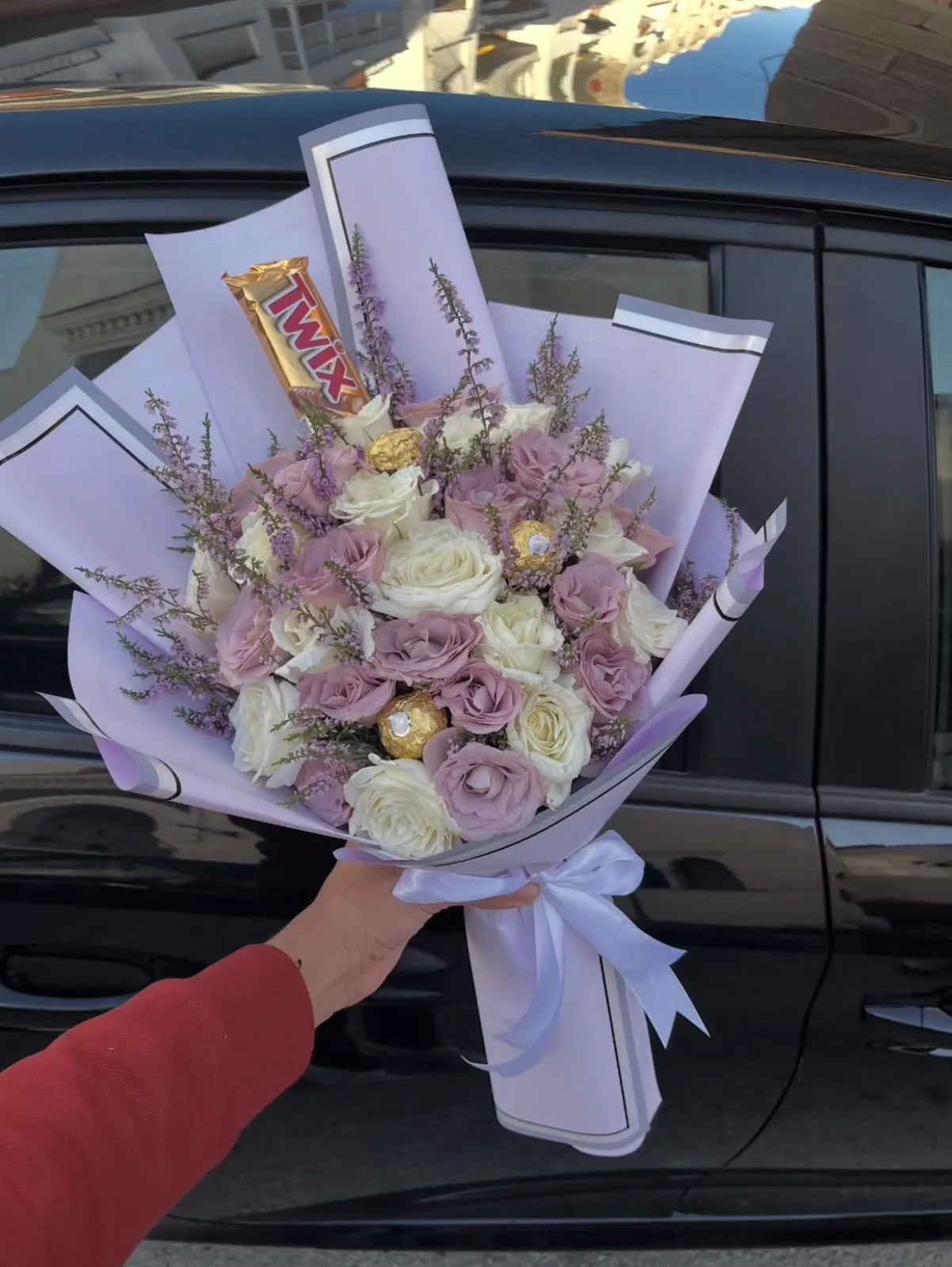 Bouquet pastel et chocolat