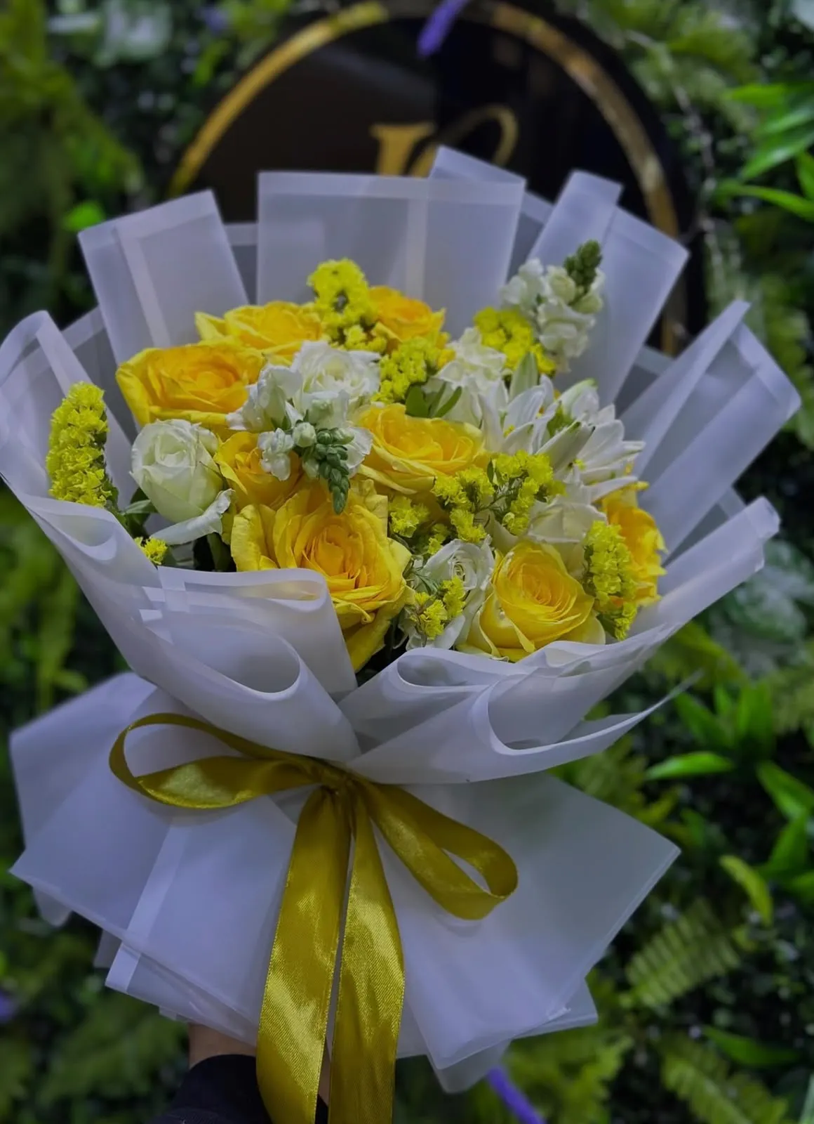 Bouquet roses jaunes