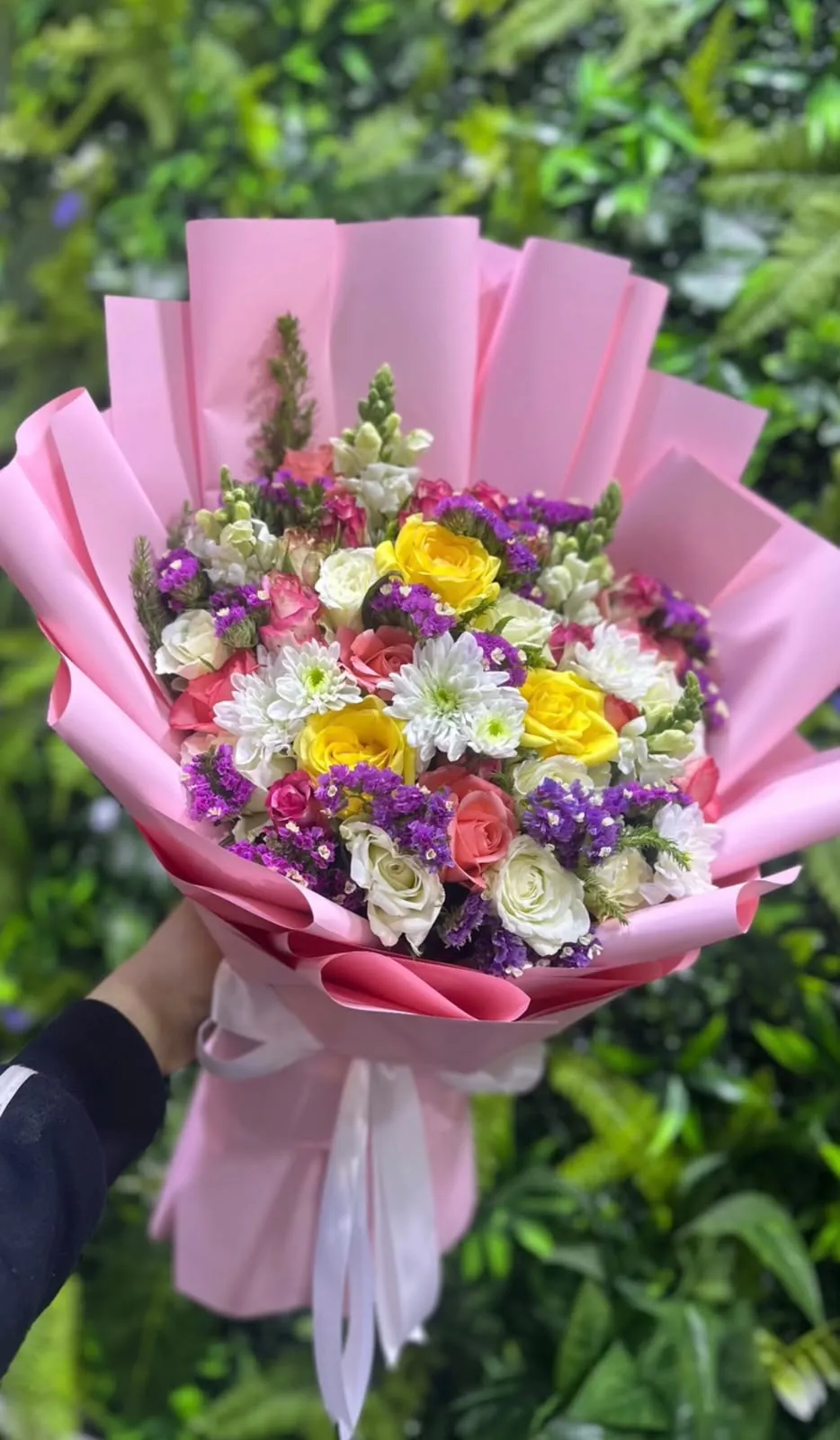 Bouquet champêtre jaune et blanc