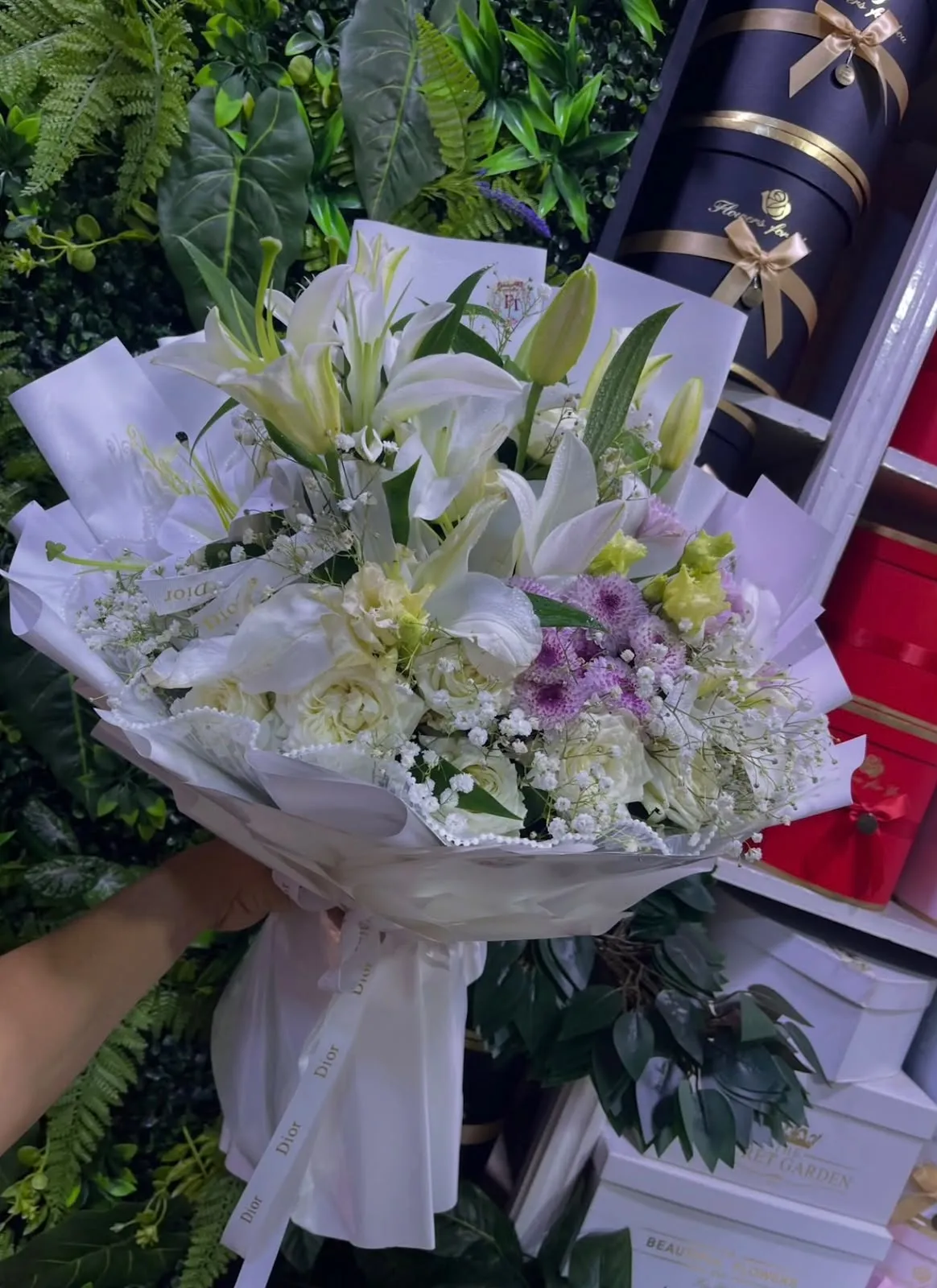 Bouquet de lys blancs