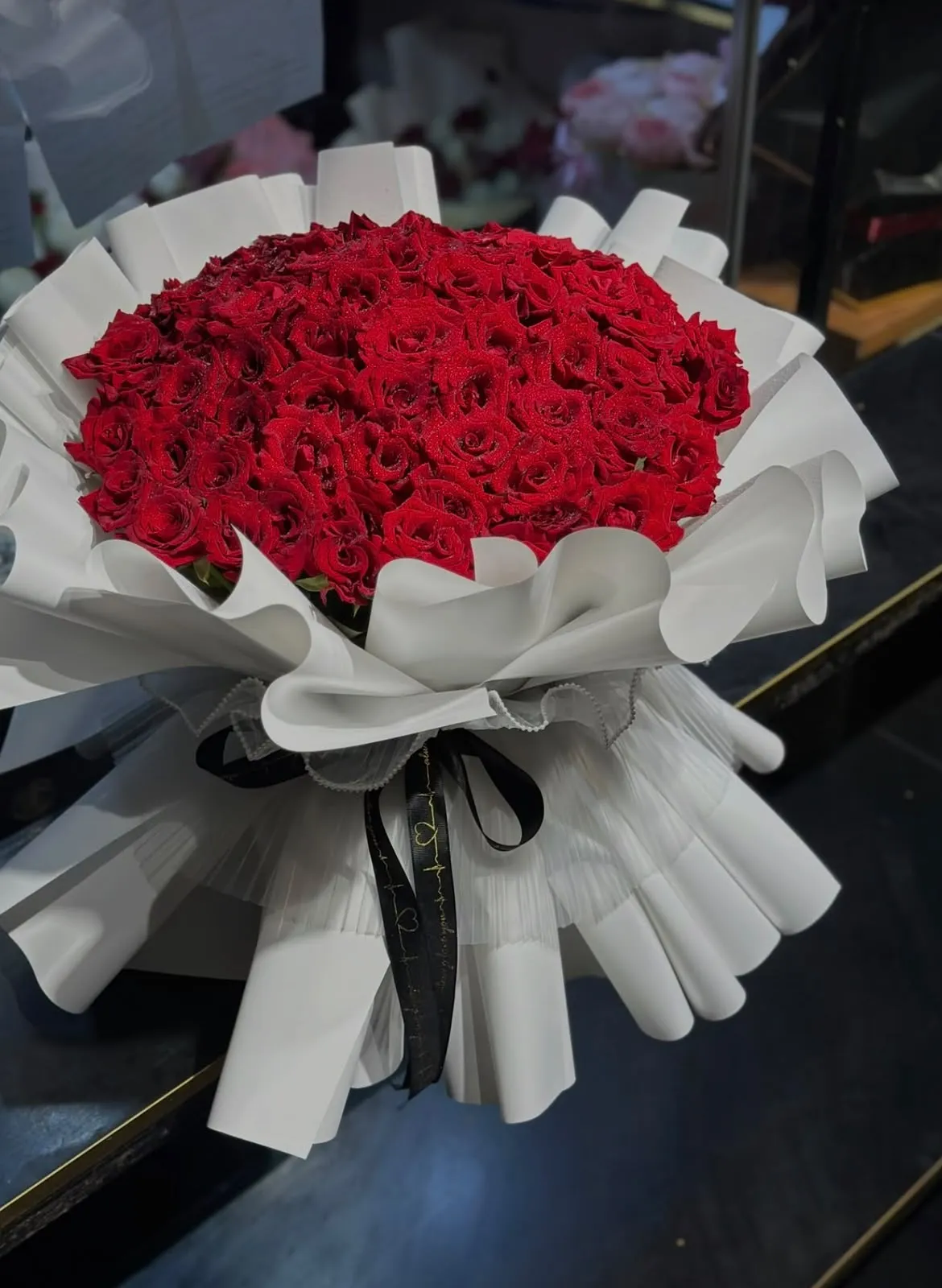 Bouquet 100 roses rouges