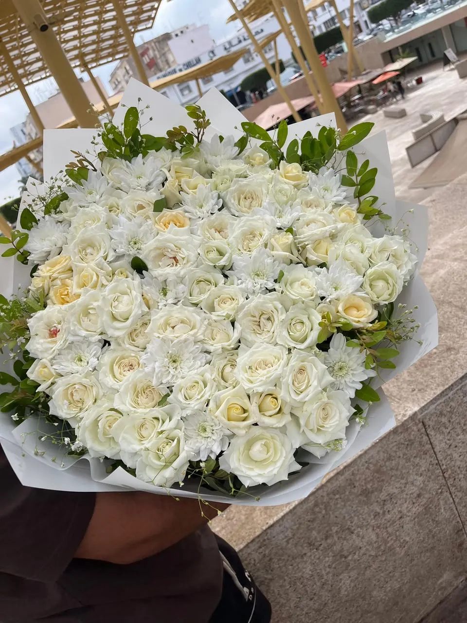 Bouquet roses blanches